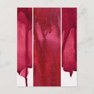 Cartão Postal Conjunto de abstrato de cor vermelha pintado à m