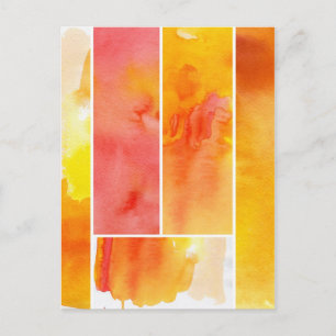 Cartão Postal Conjunto de aquarelas de abstrato pintadas manualm