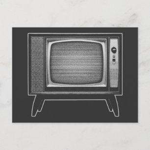 Cartão Postal Conjunto de Televisão Retro Pop Art