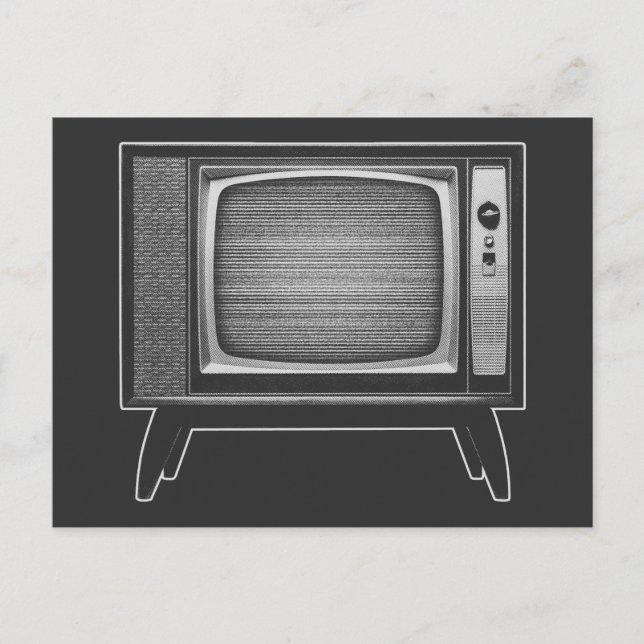 Cartão Postal Conjunto de Televisão Retro Pop Art (Frente)