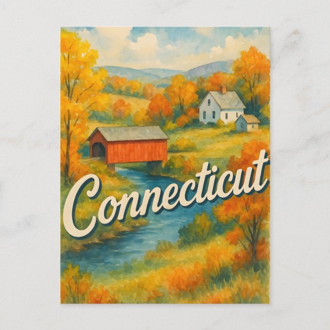 Cartão Postal Connecticut (Frente)