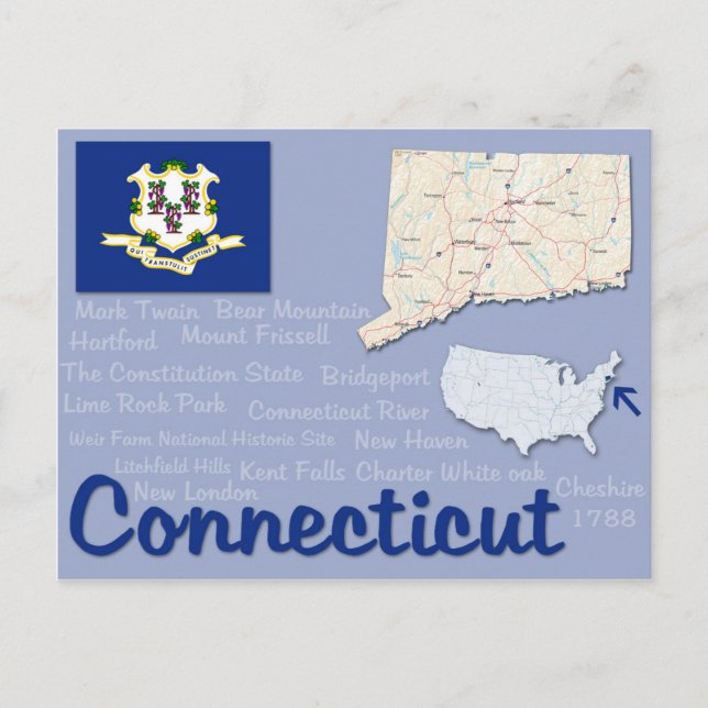Cartão postal "Connecticut" (Frente)