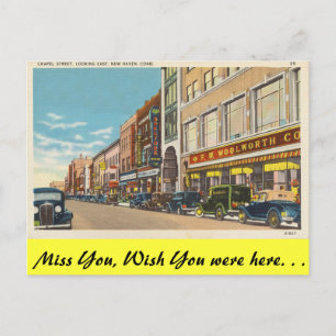 Cartão Postal Connecticut, Chapel Street, New Haven