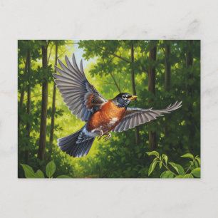 Cartão Postal Connecticut State Bird American Robin