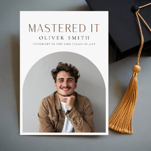Cartão Postal Conquistou! Foto de Graduado Anúncio de Conclusão 