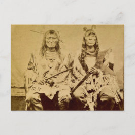 Cartão Postal Conselho de Guerra Sioux Vintage Stereoview