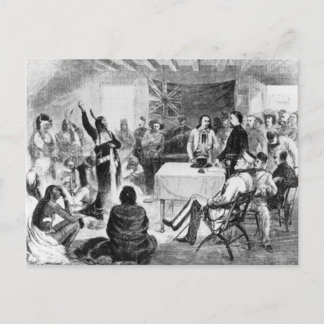 Cartão Postal Conselho de Sitting Bull, 1877 (Frente)