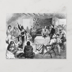 Cartão Postal Conselho de Sitting Bull, 1877