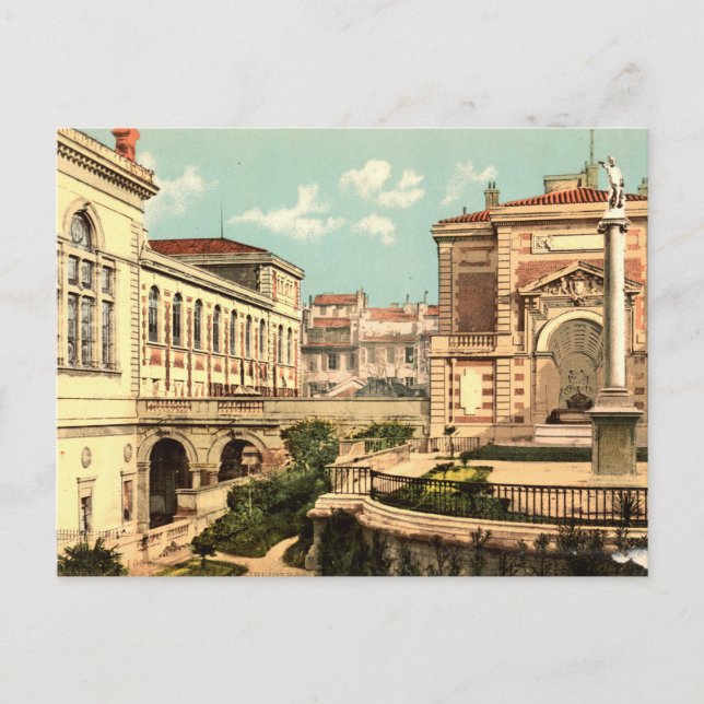 Cartão Postal Conservatório e biblioteca, Marselha, França (Frente)