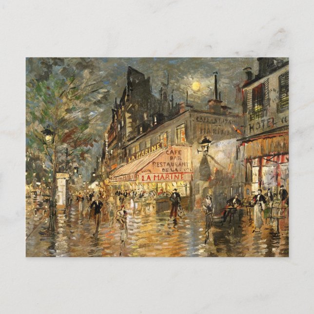 Cartão Postal Constantin Korovin: Cafe La Marine, Paris (Frente)