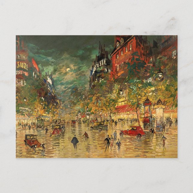 Cartão Postal Constantin Korovin: Paris à Noite (Frente)