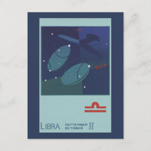 Cartão Postal Constelação da Escala de Libra da Astrologia Zod