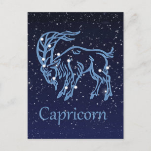 Cartão Postal Constelação de Capricórnio e Signo do Zodíaco com 