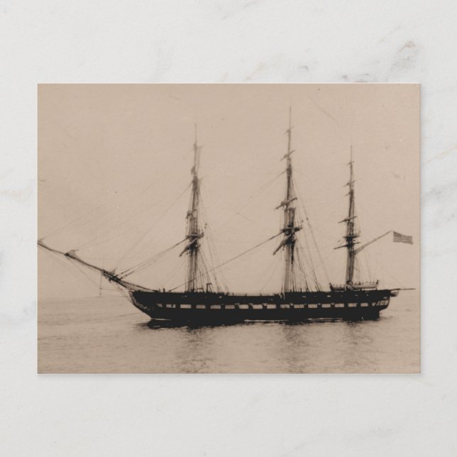 Cartão Postal Constelação de navio norte-americano ancorada (Frente)