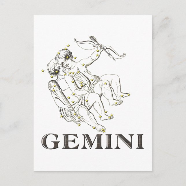 Cartão Postal Constelação: Gemini (Frente)