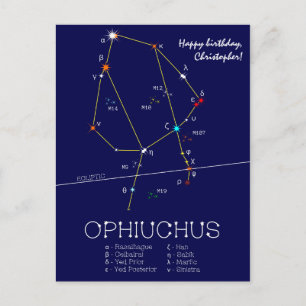 Cartão Postal Constelação Zodiac Ophiuchus