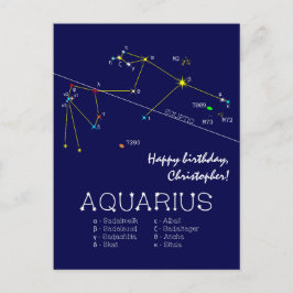 Cartão Postal Constelação Zodiacal Aquário
