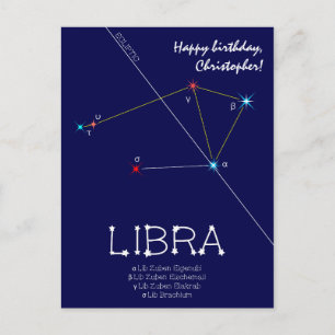 Cartão Postal Constelação Zodiacal Libra