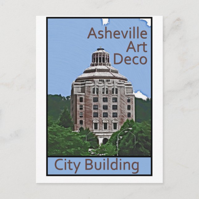 Cartão Postal Construção da cidade, Asheville (Frente)