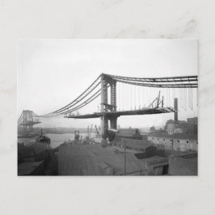 Cartão Postal Construção da Ponte de Manhattan, 1909
