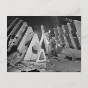 Cartão Postal Construção de navios de liberdade, 1941