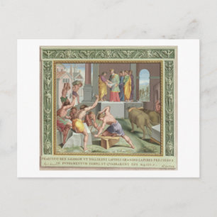 Cartão Postal Construção do Templo de Salomão, ilustração de