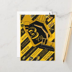 Cartão Postal Construção personalizada para aniversários de cria