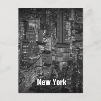 Cartão Postal Construções da skyline da Nova Iorque na noite