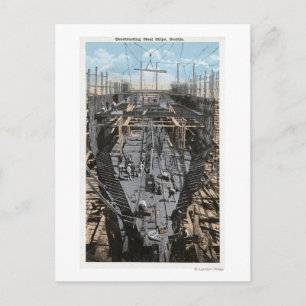 Cartão Postal Construindo uma Cena de Nave de Aço