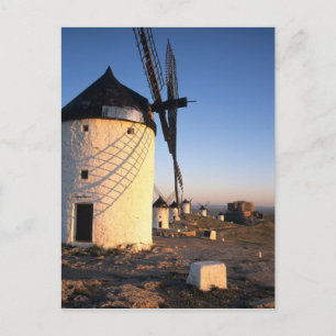 Cartão Postal Consuegra, La Mancha, Espanha, moinhos de vento