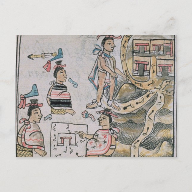 Cartão Postal Consultas do Aztecs e seguindo um mapa (Frente)