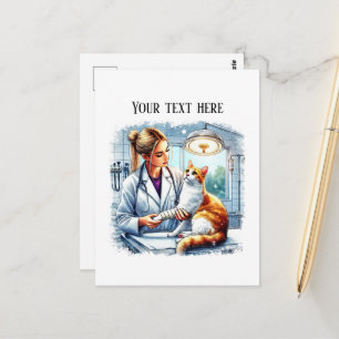 Cartão Postal Consultório Veterinário Fofo personalizável