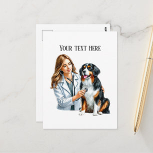 Cartão Postal Consultório Veterinário Fofo personalizável