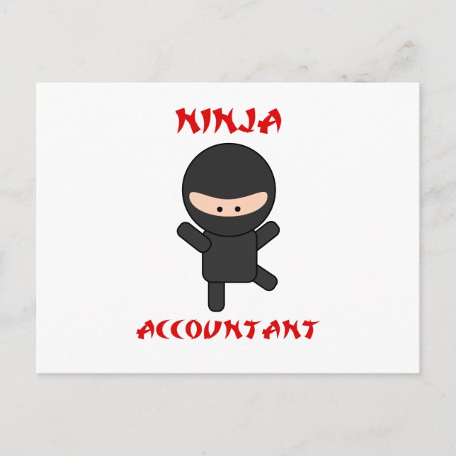 Cartão Postal Contabilista Ninja (Frente)
