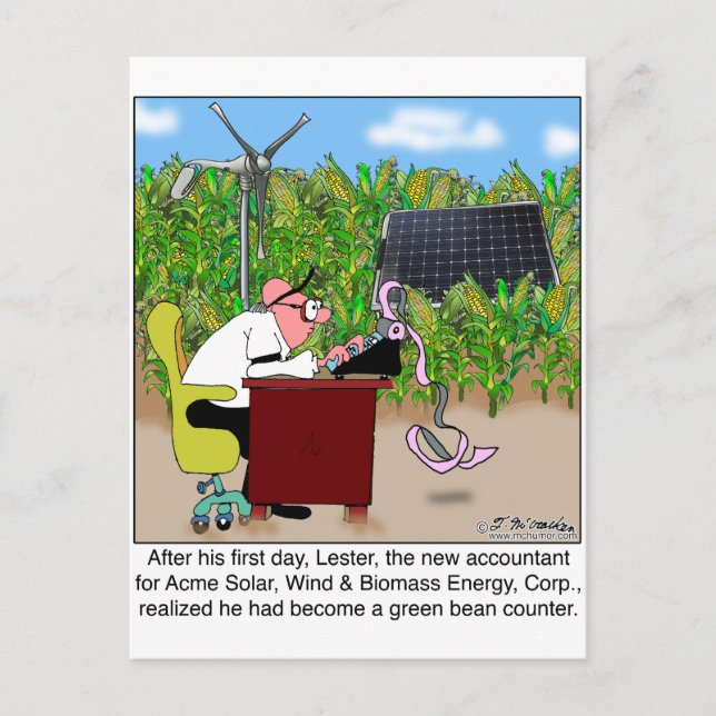 Cartão Postal Contador de Bean Verde (Frente)