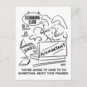 Cartão Postal Contador Verifica os Livros em um Clube de Emagrec