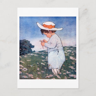 Cartão Postal Contar Fortuna da Flor, Jessie Willcox Smith