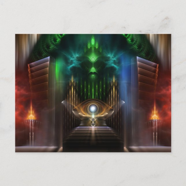 Cartão Postal Contemplando Arte Fractal Oz (Frente)