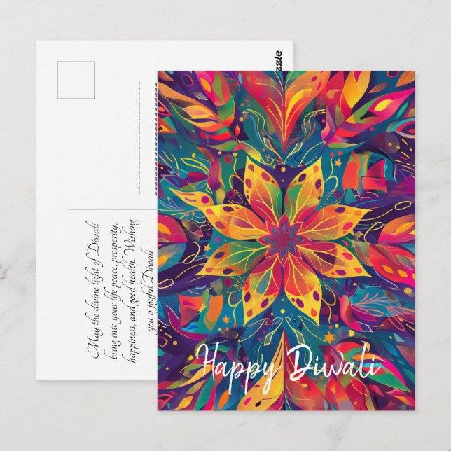 Cartão Postal Contemporâneo Diwali (Frente/Verso)