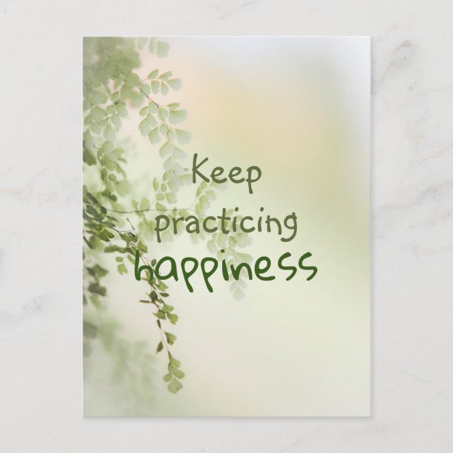 Cartão Postal Continuar praticando felicidade / cotação Inspirac (Frente)