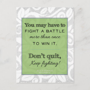 Cartão Postal Continue lutando! Deus está contigo!
