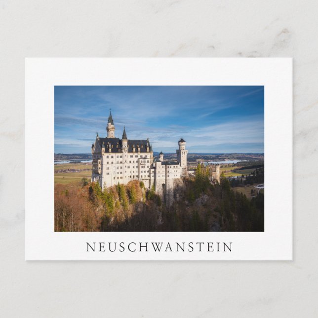 Cartão Postal Conto de fadas Castelo Neuschwanstein na Alemanha (Frente)