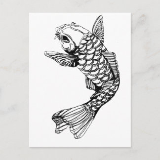 Cartão Postal Contorno de Peixes Koi