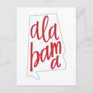 Cartão Postal Contorno do Estado do Alabama