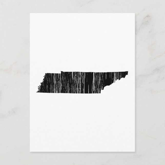 Cartão Postal Contorno do Estado do Tennessee em dificuldades (Frente)