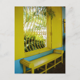 Cartão Postal Contraste acentuado de amarelo e azul