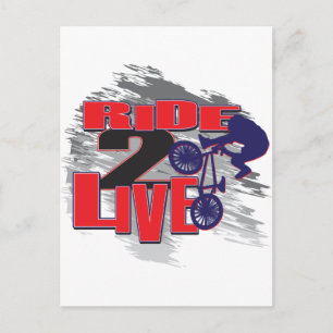 Cartão Postal Controle BMX de Ride 2 Live 2 Ride