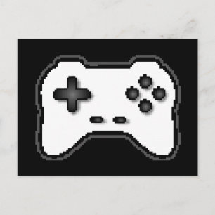 Cartão Postal Controle de Jogo Estilo de Jogo Branco Preto de 8