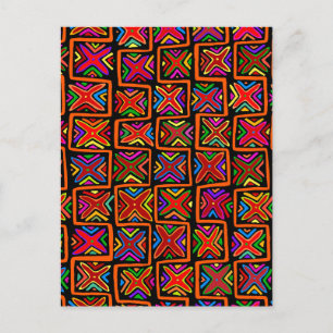 Cartão Postal Controlos tribais de Kuna Indian Mola - Vermelho