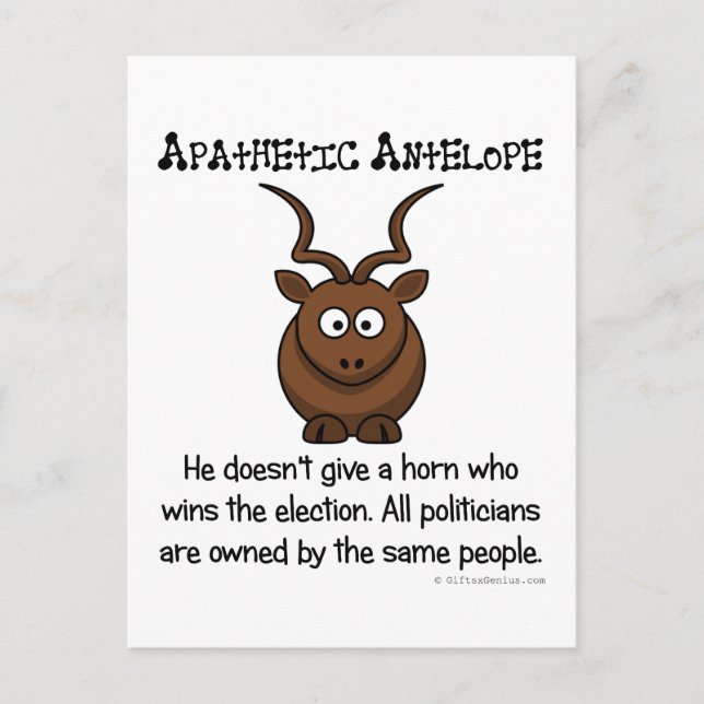 Cartão Postal Contudo um outro eleitor apático (Frente)